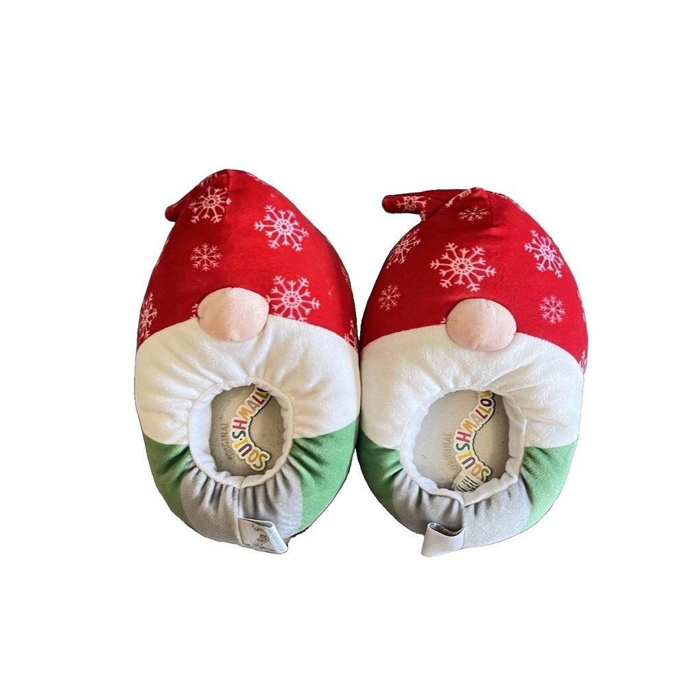 Squishmallows Gnome Plush Christmas Slippers‎ Childrens Holiday Size 11/12